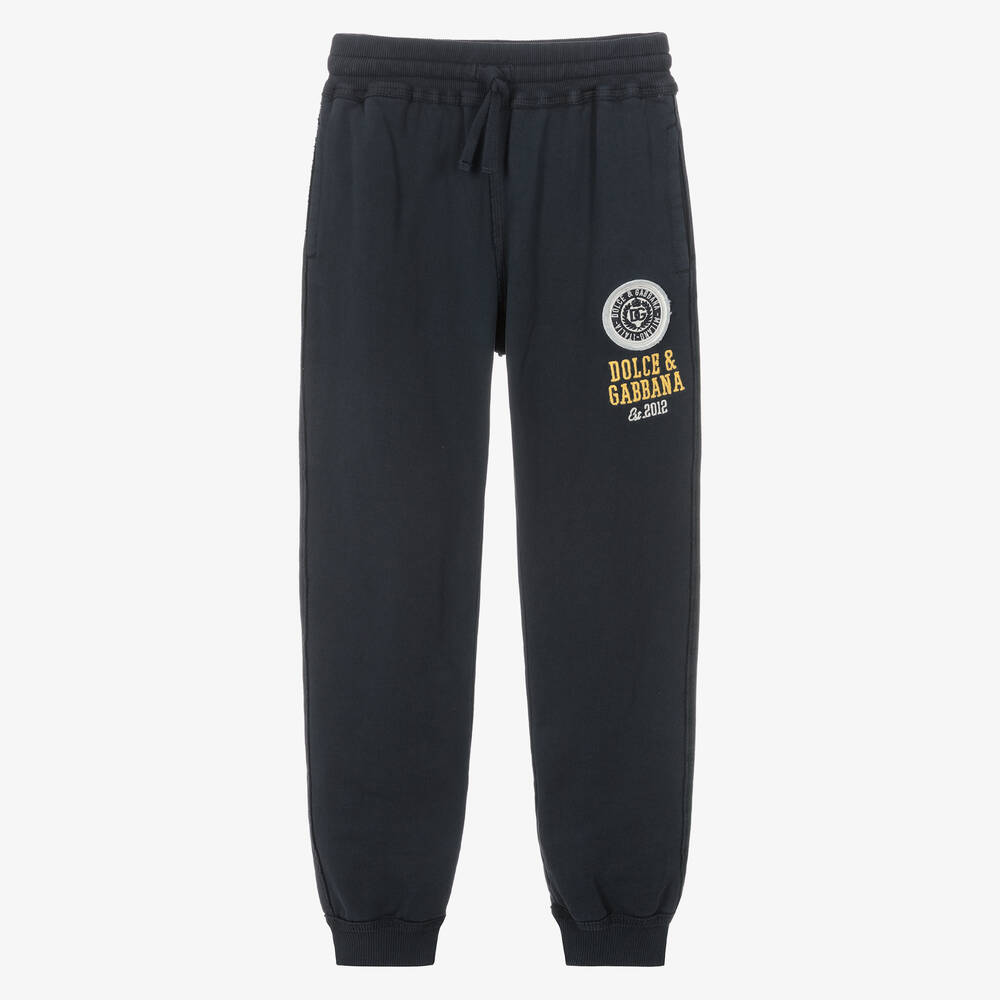 Dolce & Gabbana - Teen Boys Blue Logo Joggers | Childrensalon