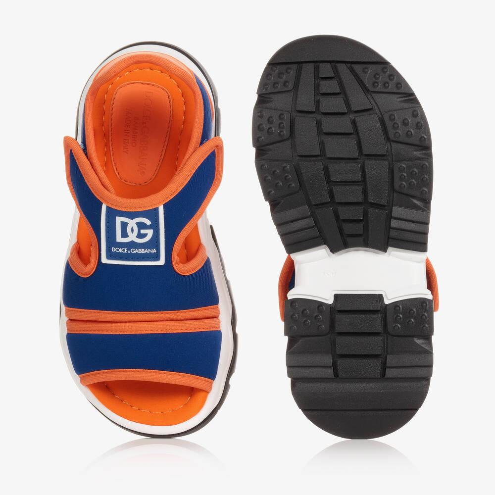 Dolce & Gabbana-Teen Boys Blue & Orange Sandals | Childrensalon Outlet
