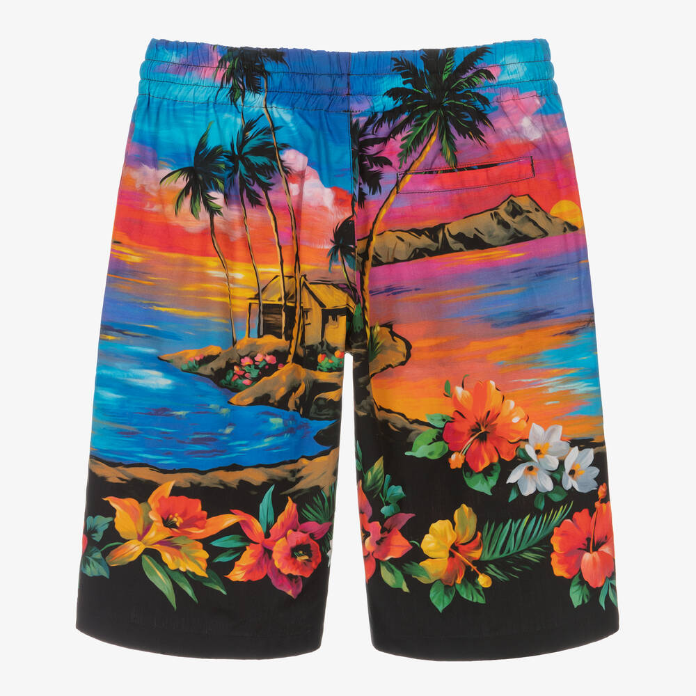 Dolce & Gabbana - Teen Boys Blue & Pink Cotton Hawaii Shorts