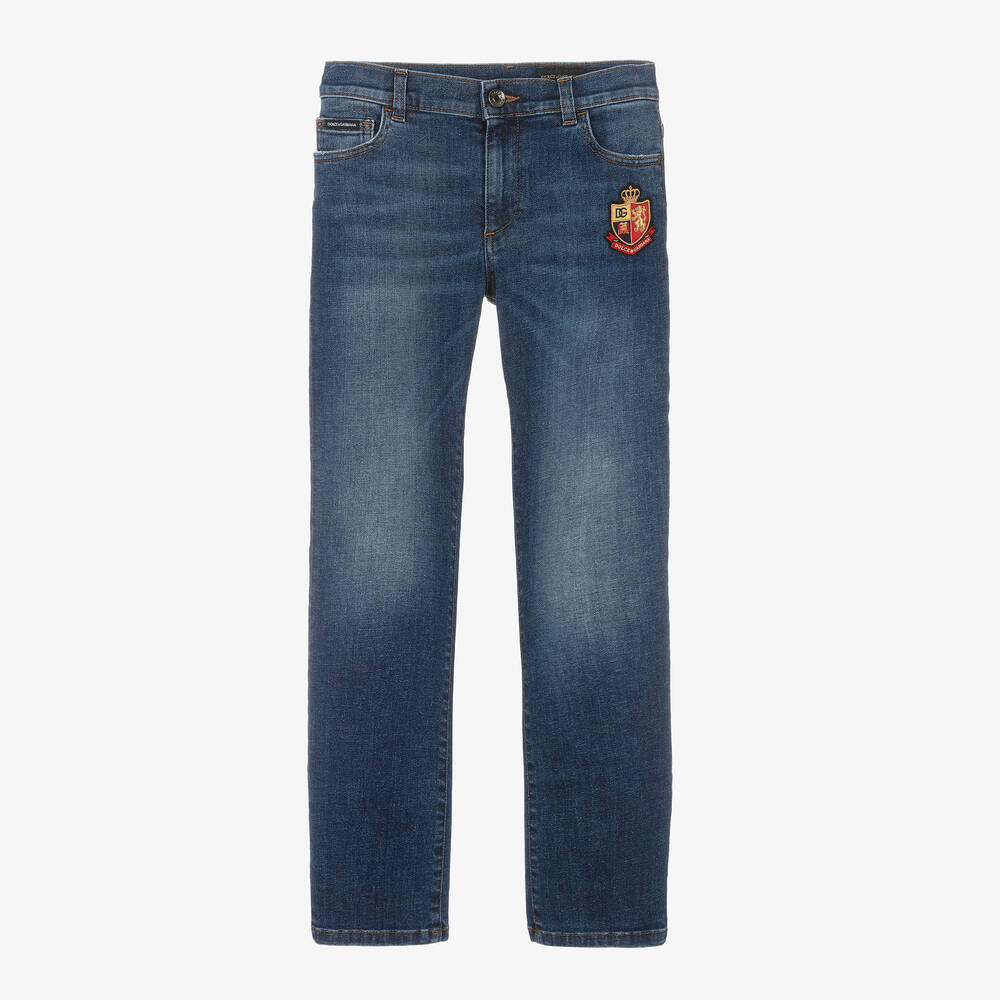 Dolce & Gabbana - Teen Boys Blue Slim Fit Denim Jeans | Childrensalon