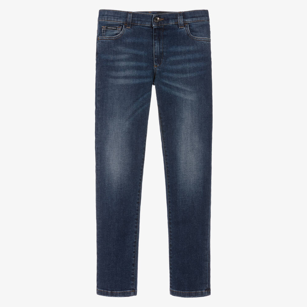 Dolce & Gabbana - Teen Boys Blue Slim Fit Denim Jeans | Childrensalon