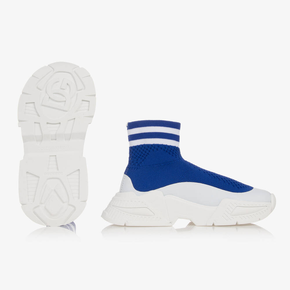 Dolce Gabbana Teen Boys Blue Sock Trainers Childrensalon Outlet