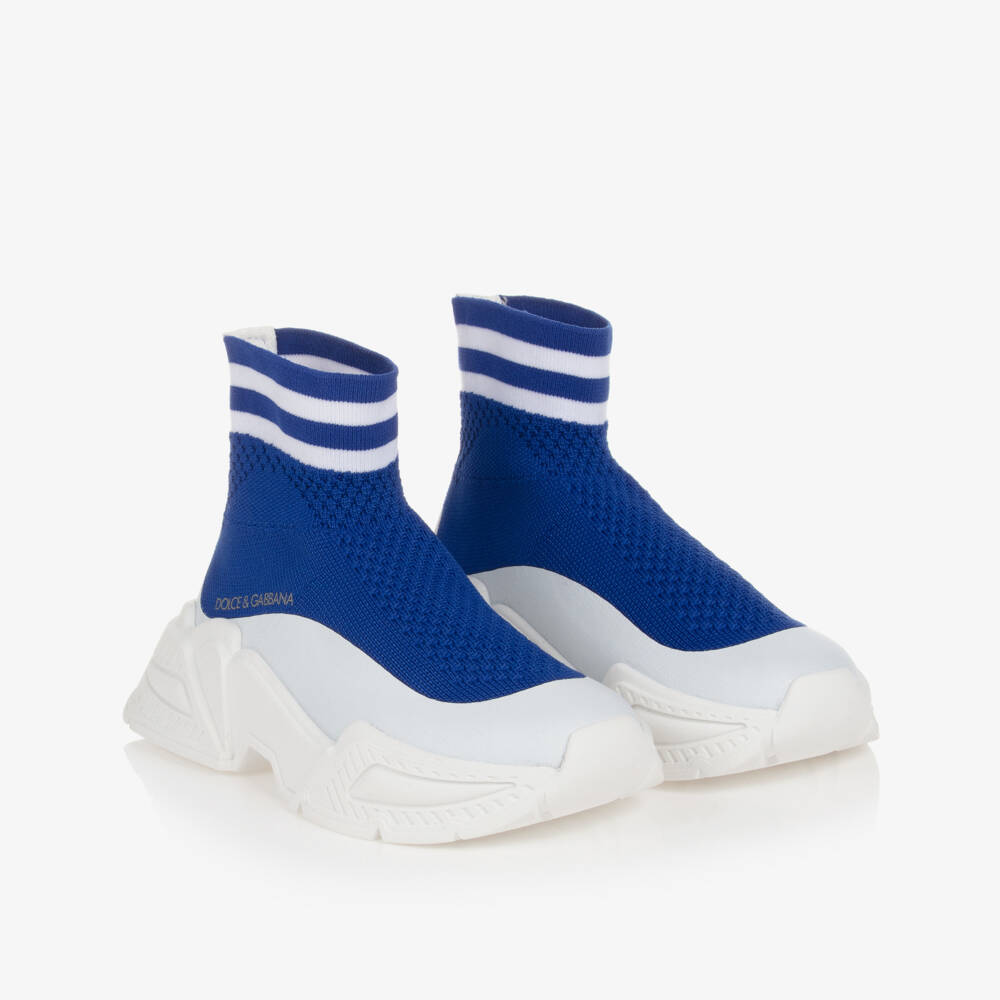 Dolce & Gabbana-Teen Boys Blue Sock Trainers | Childrensalon Outlet