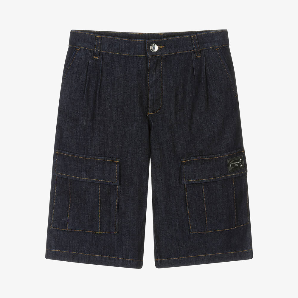 Dolce & Gabbana - Teen Boys Dark Blue Bermuda Shorts | Childrensalon