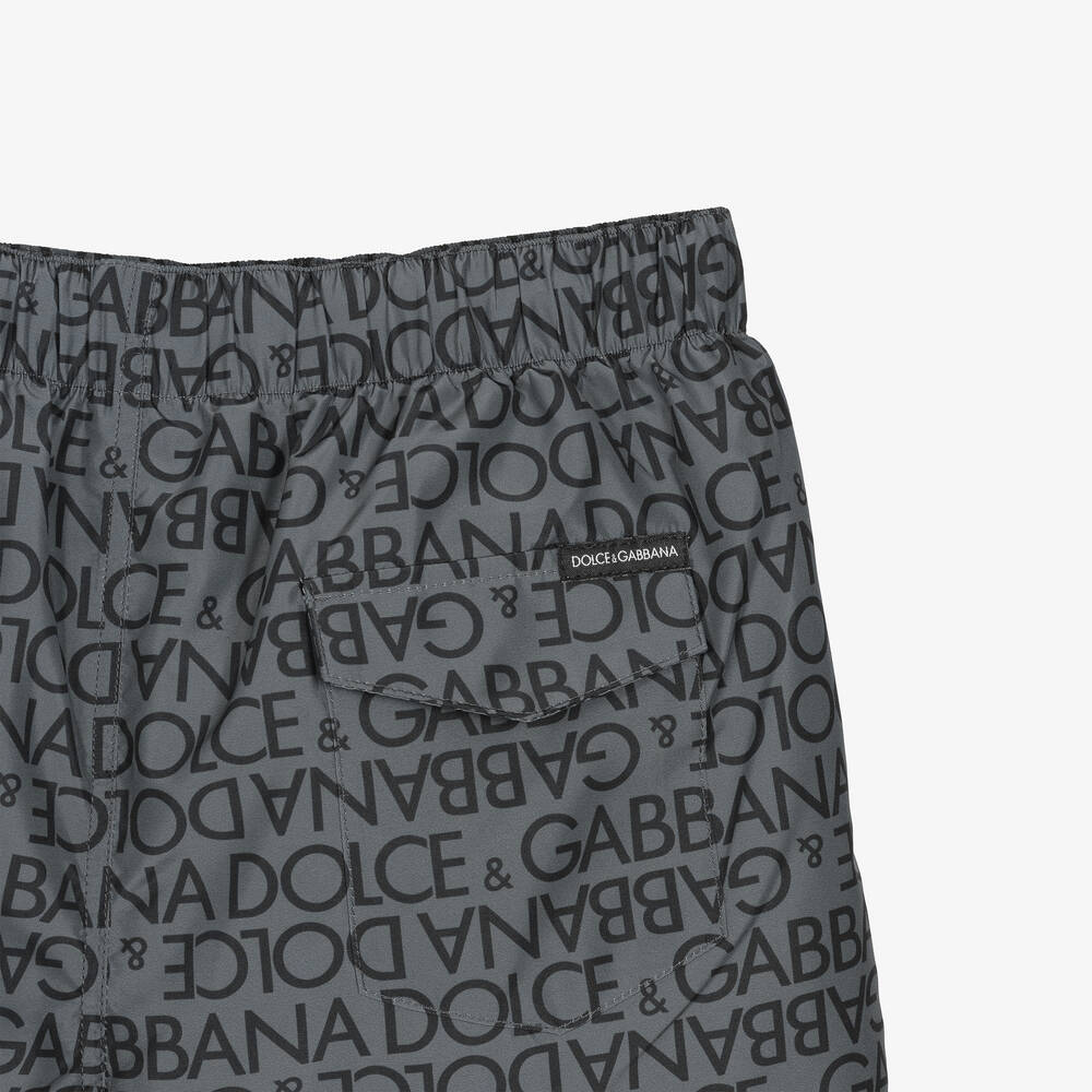 Dolce & Gabbana-Teen Boys Dark Grey Swim Shorts | Childrensalon Outlet