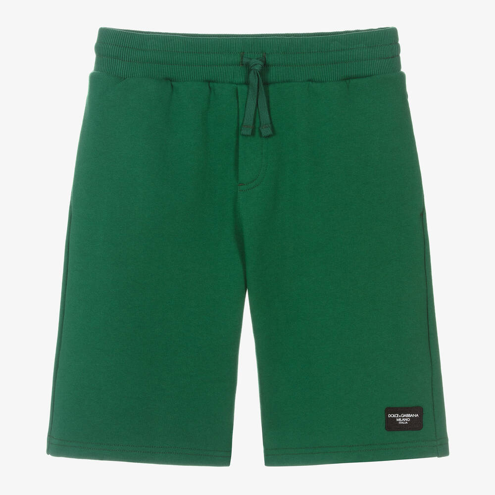 Dolce & Gabbana-Teen Boys Green Cotton Jersey Shorts | Childrensalon Outlet