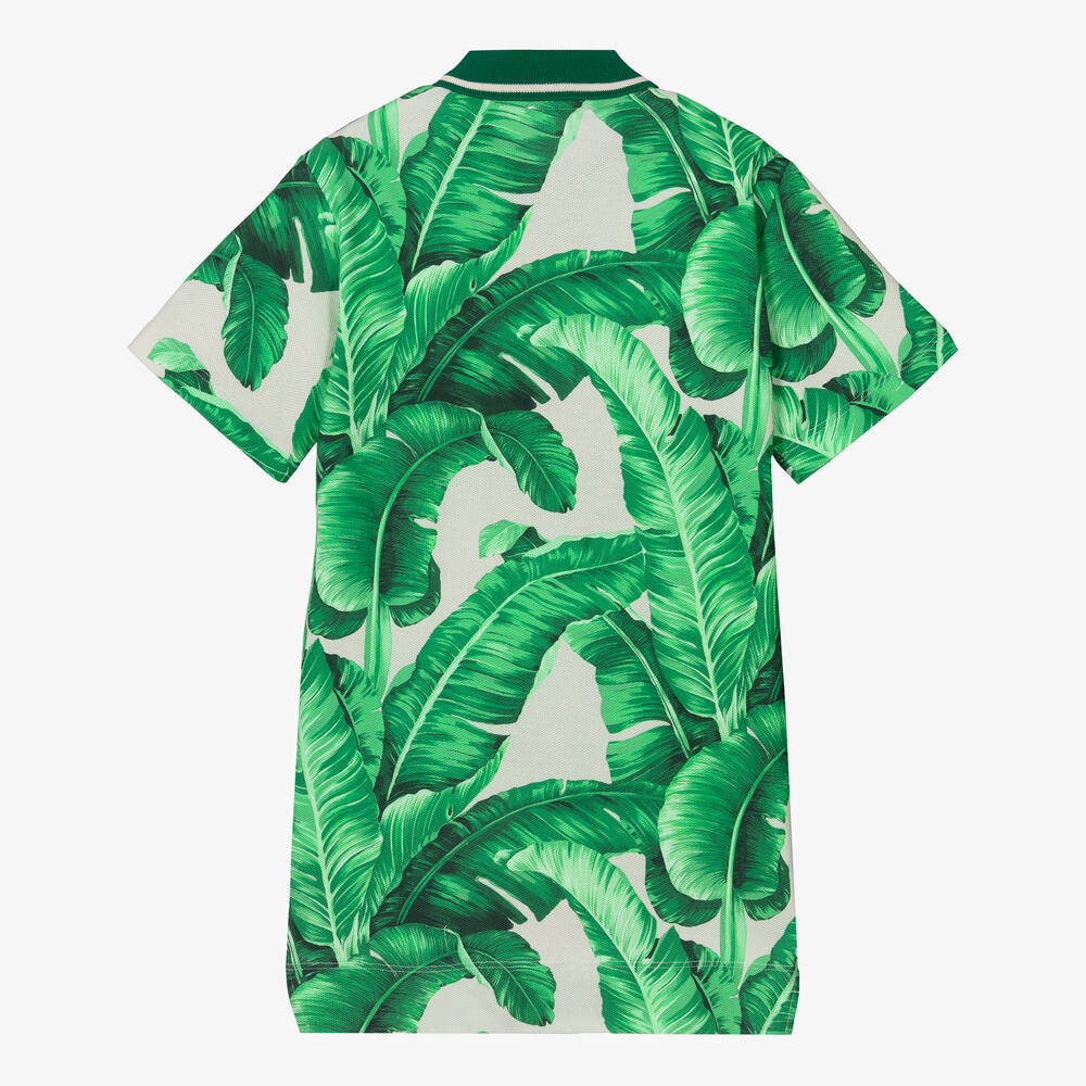 Dolce & Gabbana-Teen Boys Green Cotton Leaf Polo Shirt | Childrensalon Outlet