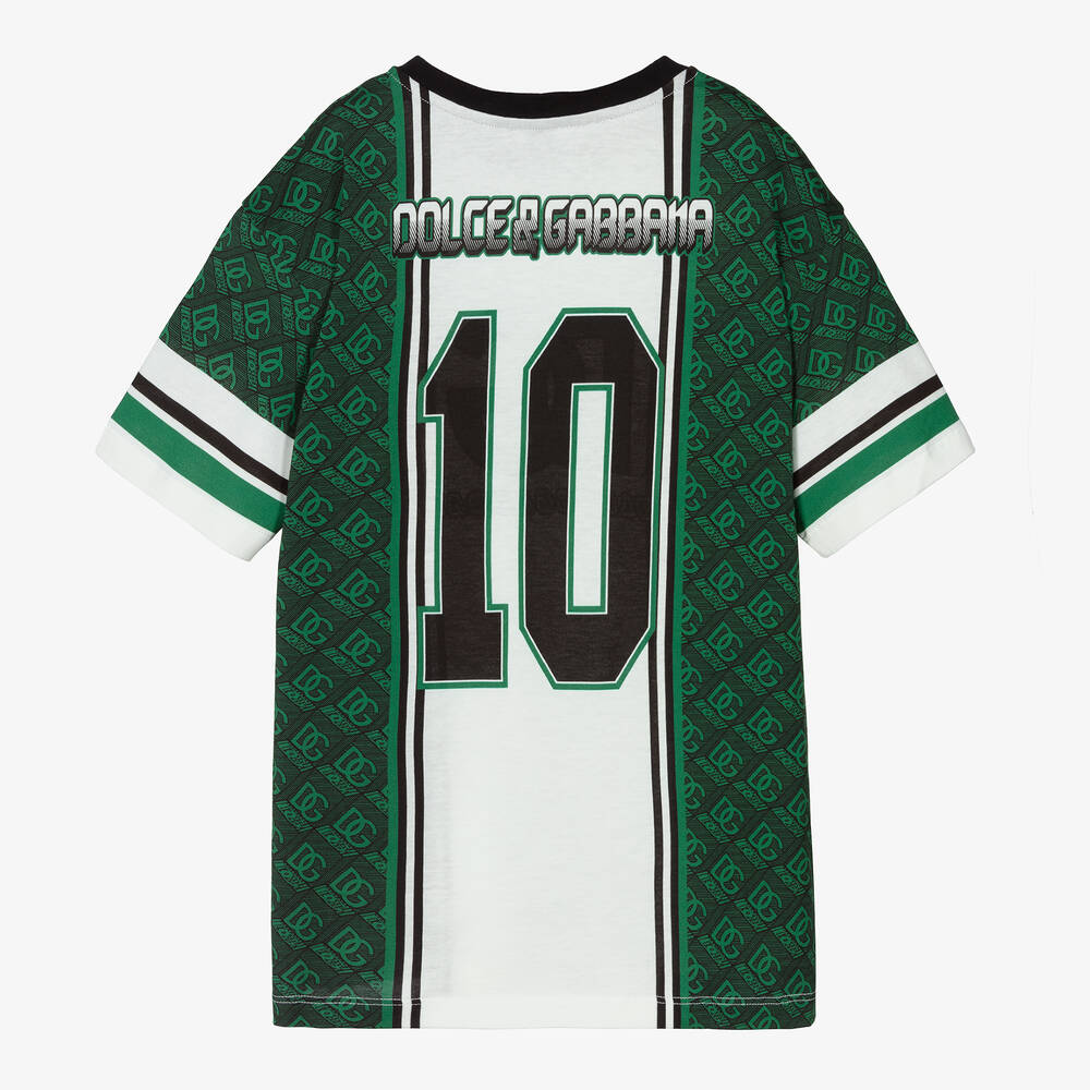Dolce Gabbana T shirt universitaire vert DG ado