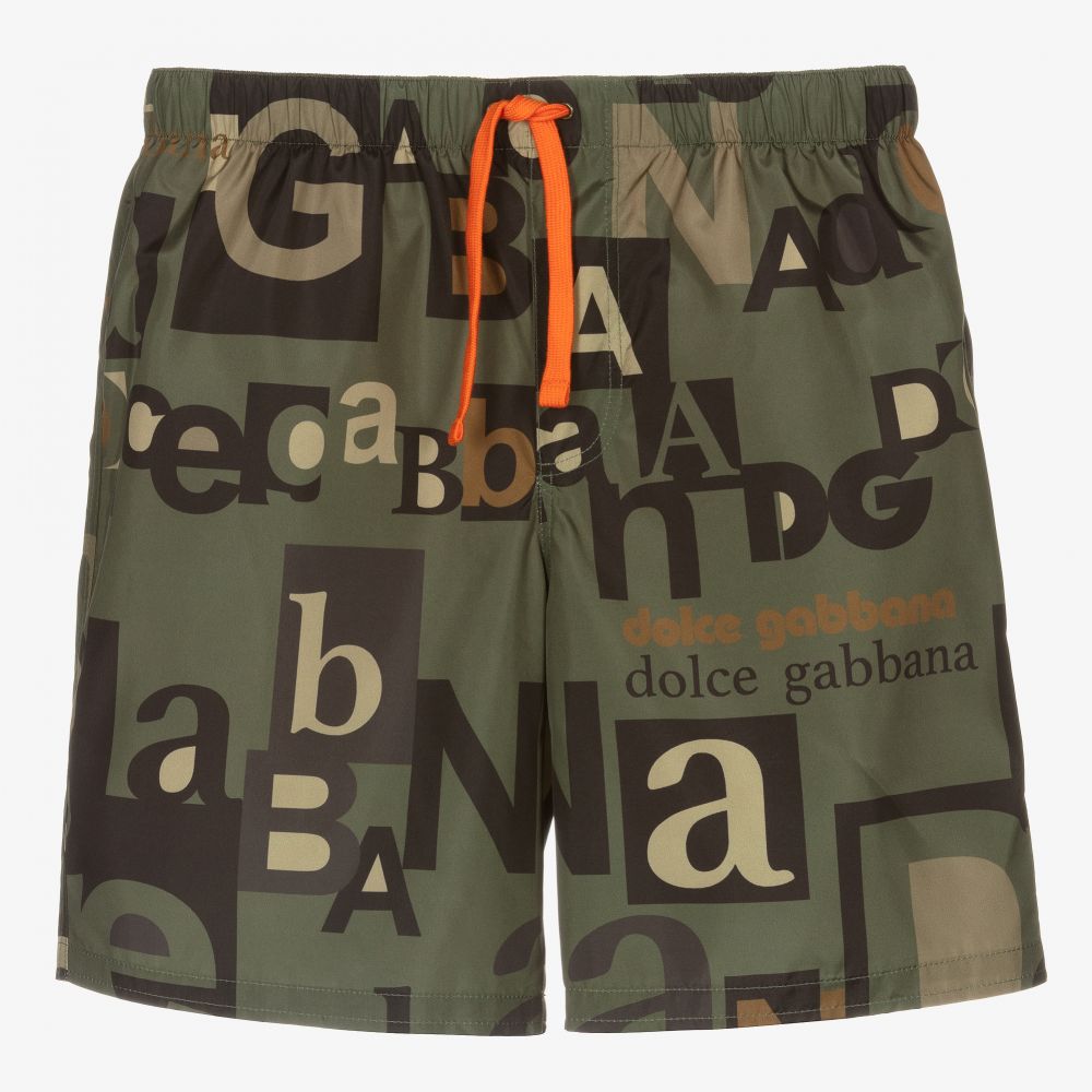 Dolce & Gabbana - Зеленые шорты-плавки для мальчиков-подростков | Childrensalon