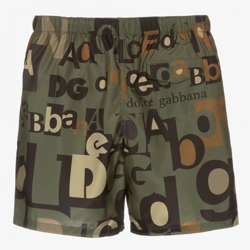 Dolce Gabbana Teen Boys Green Swim Shorts