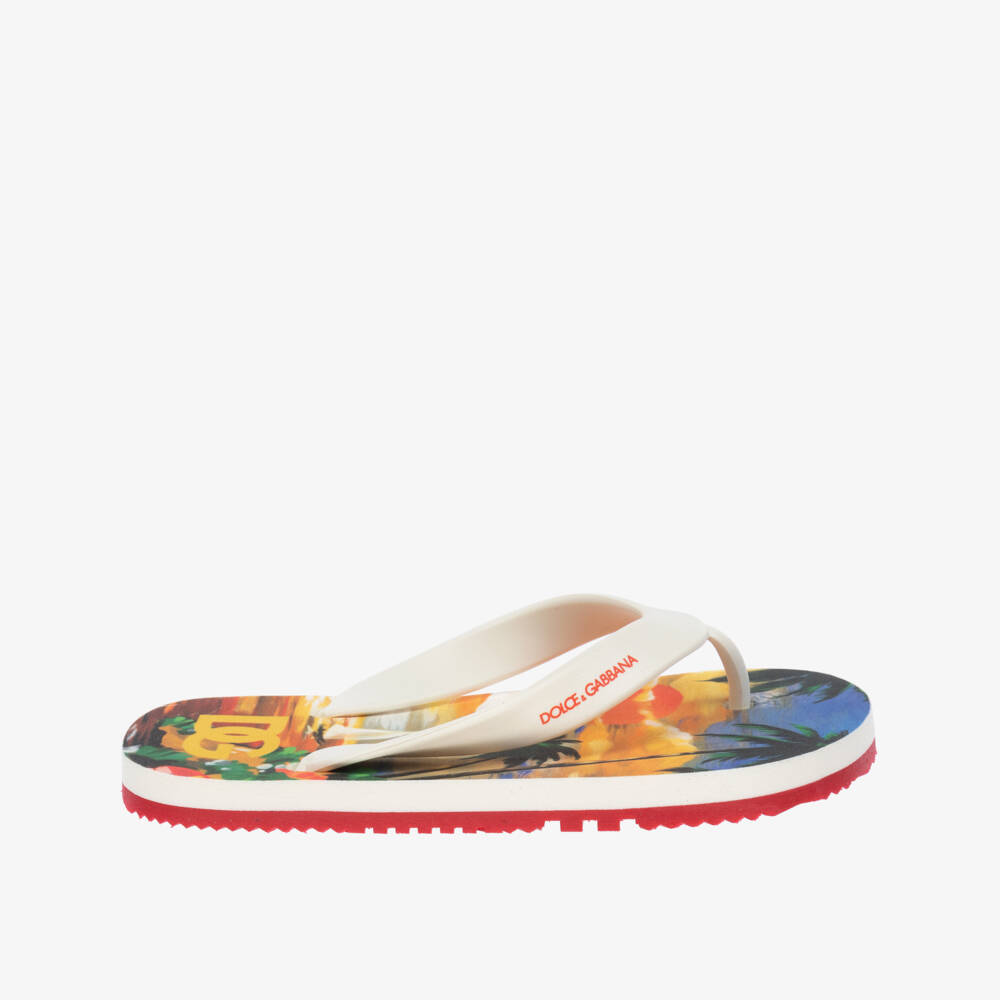 Dolce & Gabbana-فليب فلوب تينز ولادي لون أزرق وبرتقالي | Childrensalon Outlet