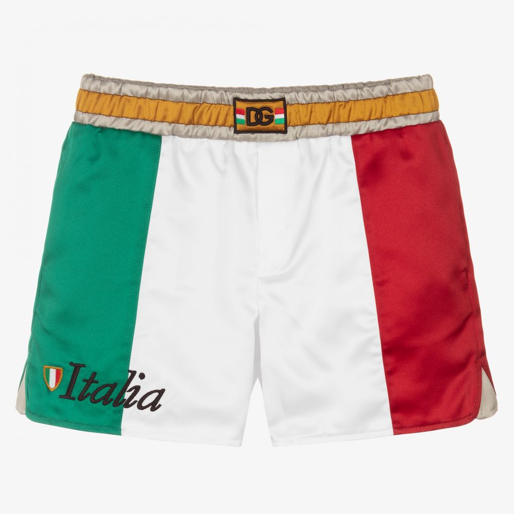 Dolce & Gabbana - Шорты в цветах итальянского флага для мальчиков-подростков | Childrensalon