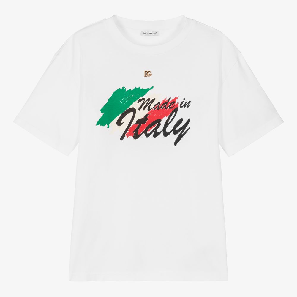 Dolce & Gabbana - Teen Italy T-Shirt mit DG (J) | Childrensalon