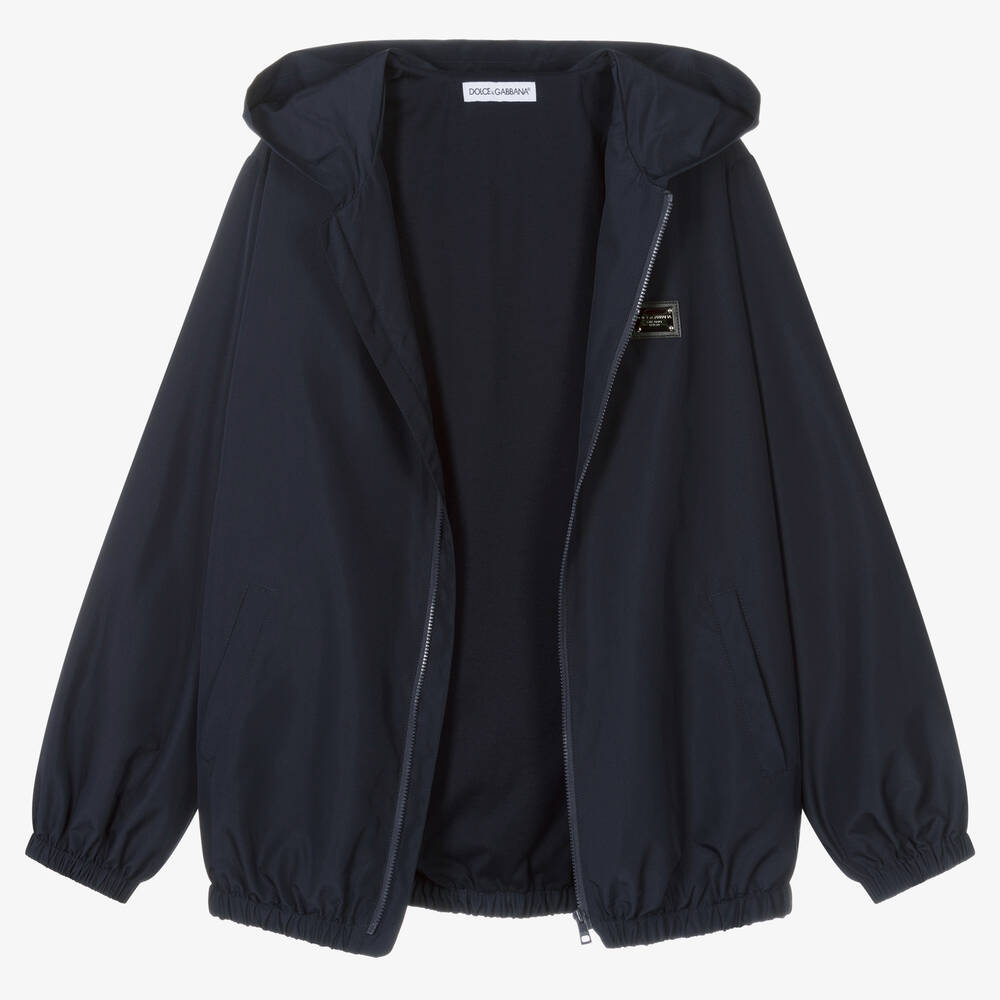 Dolce & Gabbana-Синяя куртка с капюшоном | Childrensalon Outlet