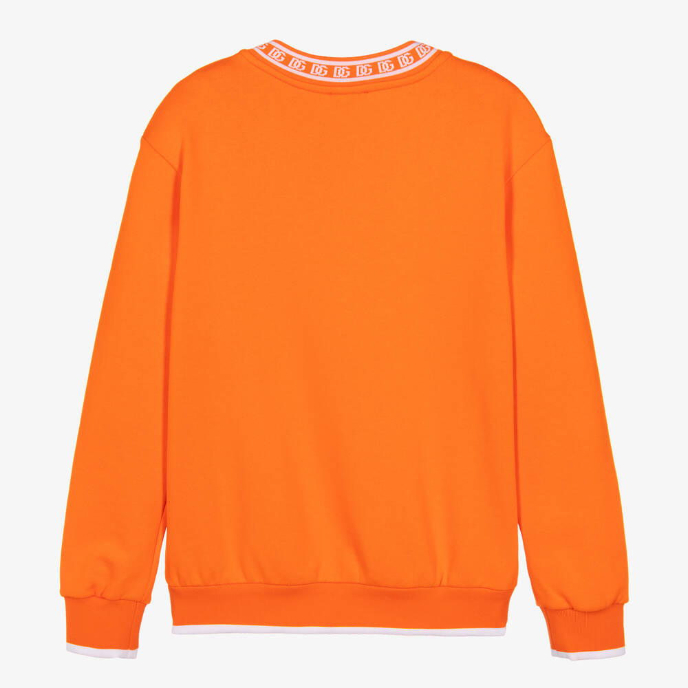 Dolce Gabbana Teen Boys Orange Cotton DG Sweatshirt