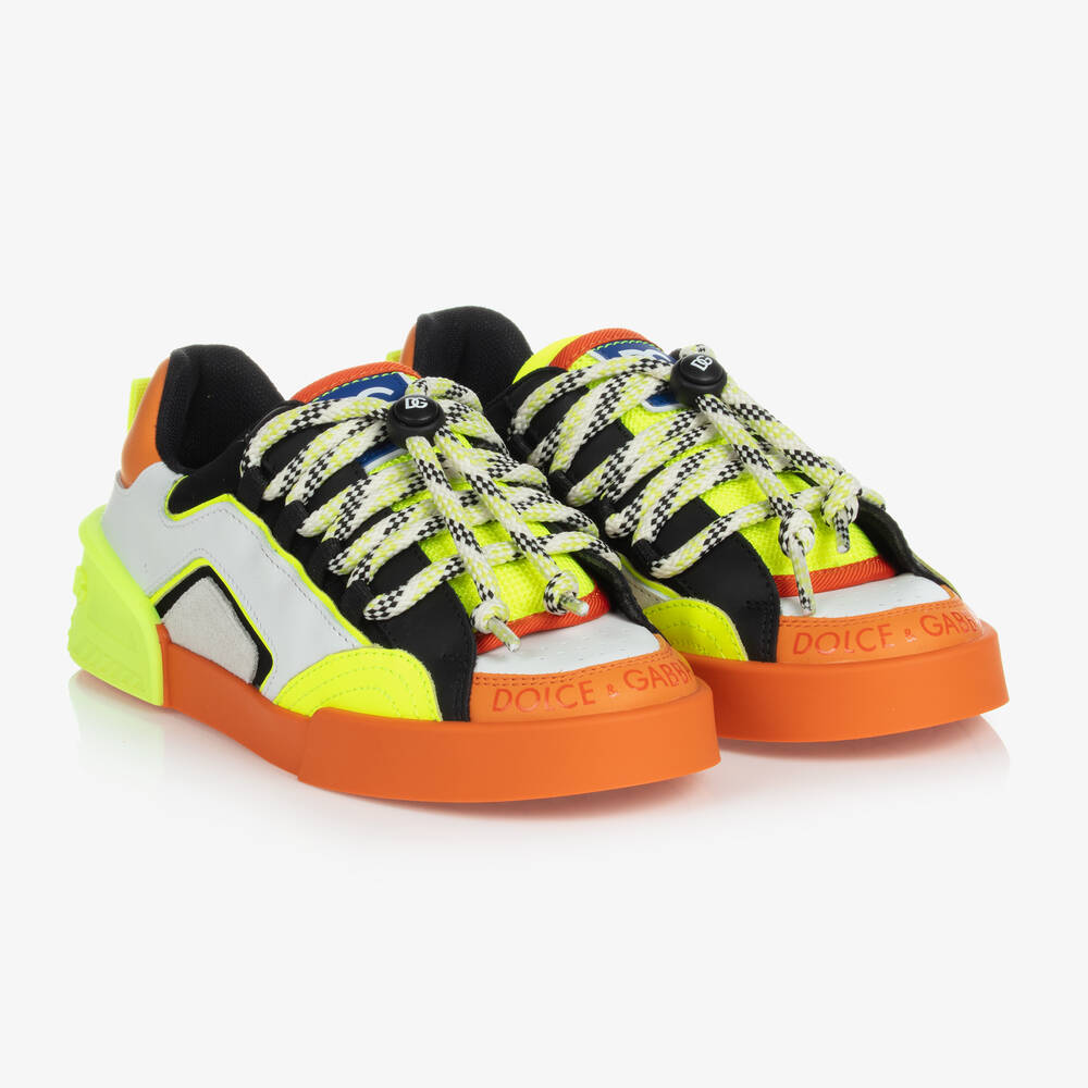 Dolce & Gabbana - Orange Teen Leder-Sneakers | Childrensalon