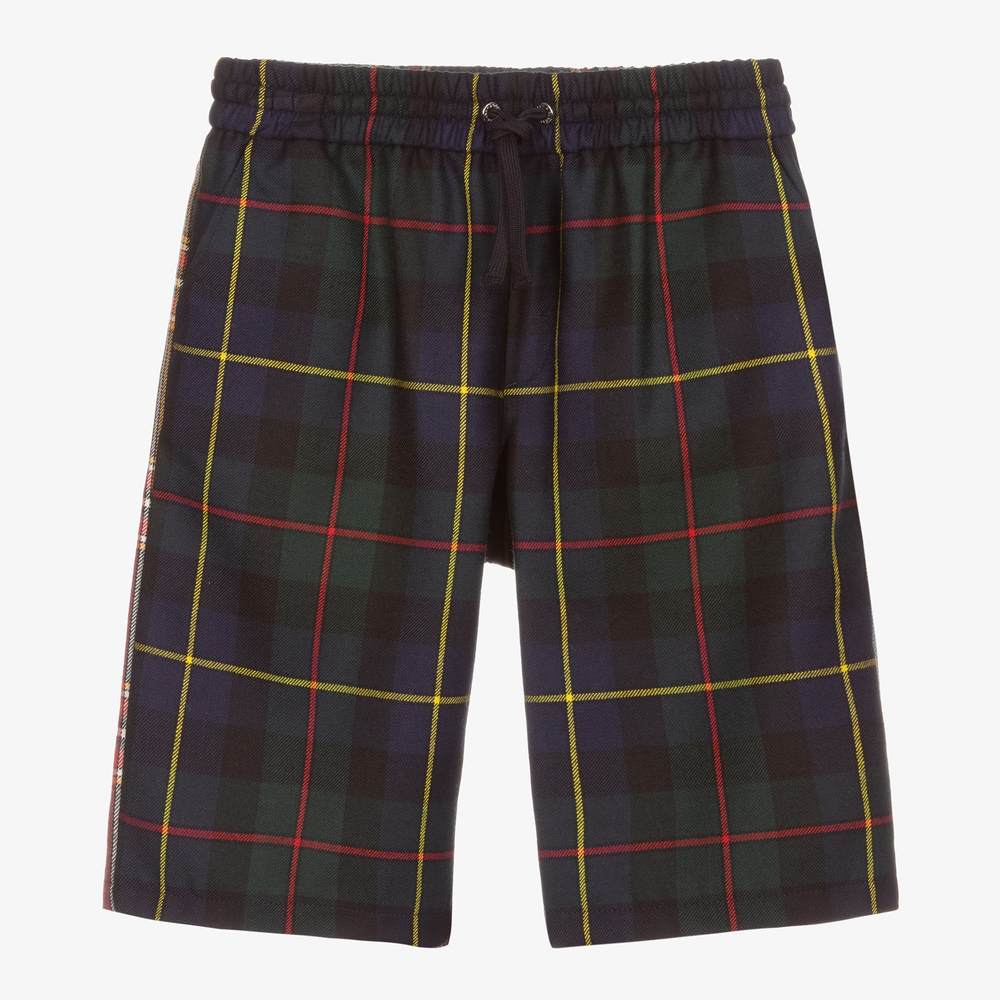 Dolce & Gabbana - Teen Boys Tartan Wool Shorts | Childrensalon