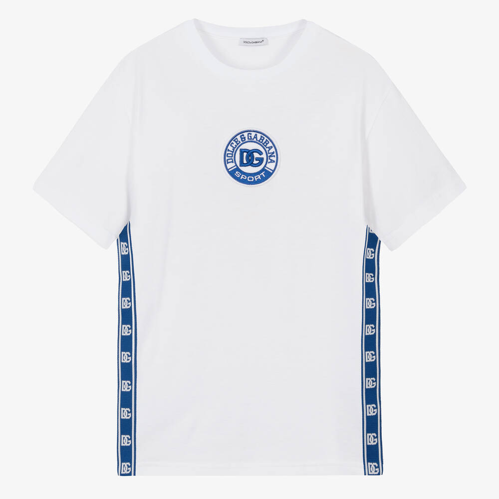 Dolce & Gabbana - Бело-синяя футболка | Childrensalon