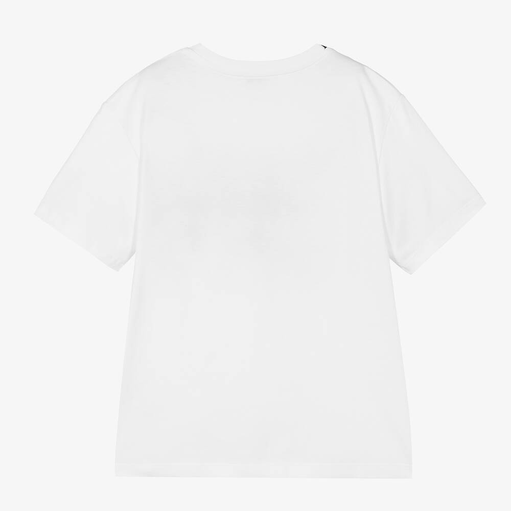 Dolce & Gabbana-Белая хлопковая футболка с талисманом | Childrensalon Outlet