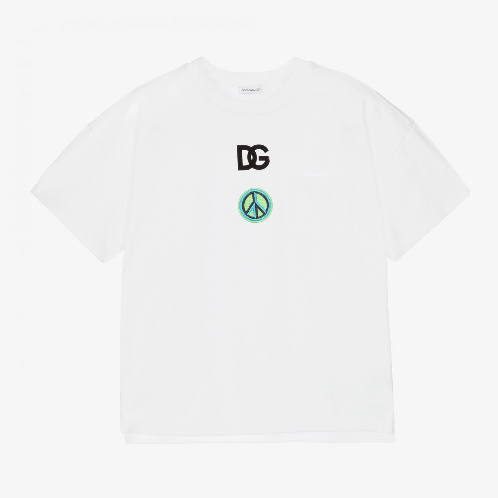 Dolce & Gabbana - Weißes Teen Baumwoll-T-Shirt (J) | Childrensalon