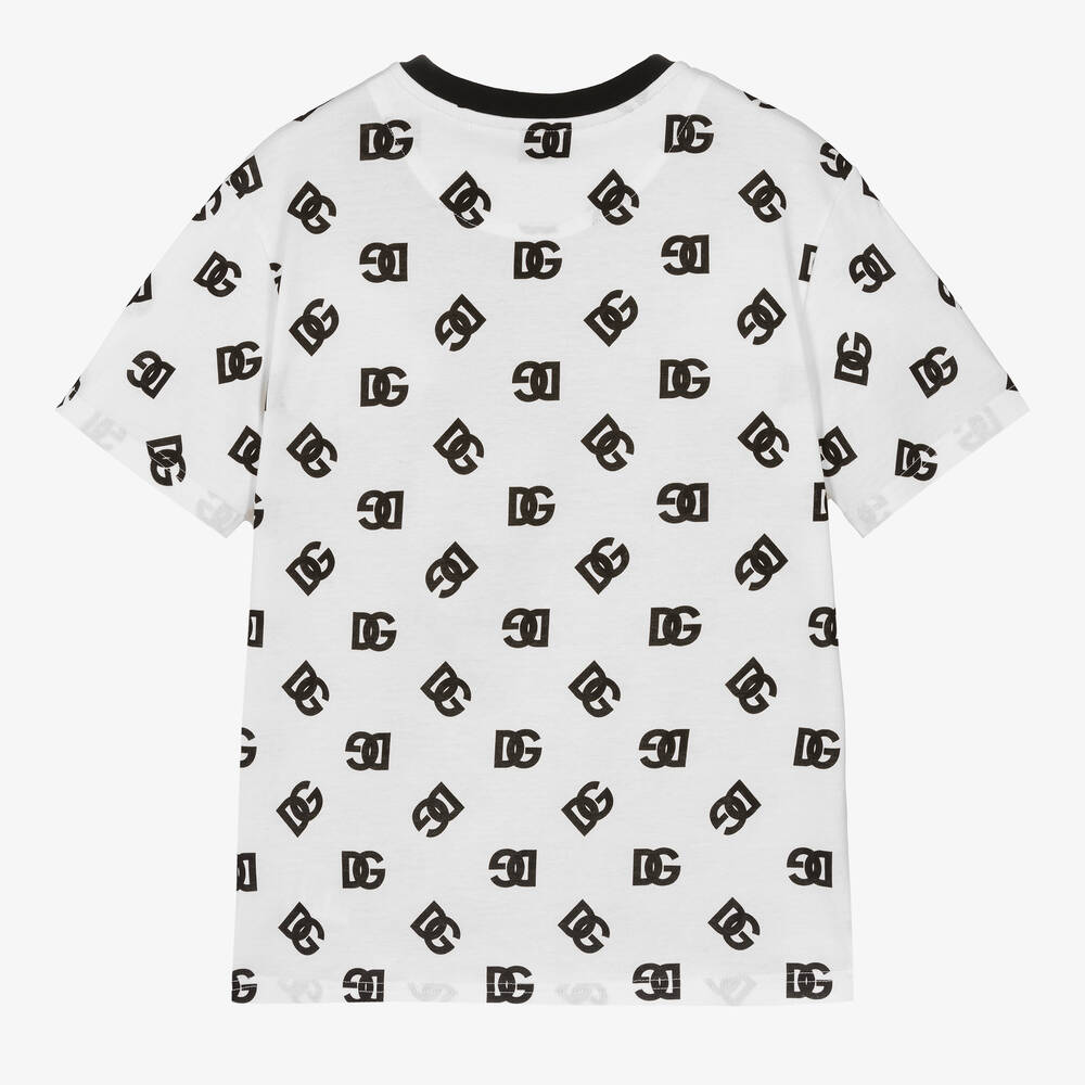 Dolce & Gabbana-Teen Boys White Cotton T-Shirt | Childrensalon Outlet