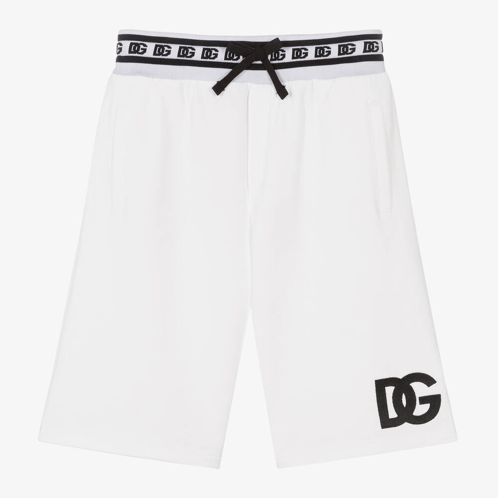 Dolce & Gabbana - Teen Boys White DG Logo Bermuda Shorts | Childrensalon