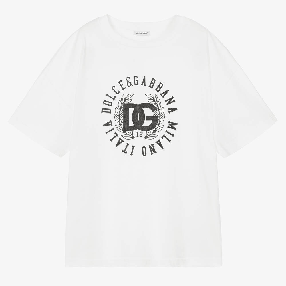 Dolce & Gabbana - Белая футболка для мальчиков-подростков | Childrensalon