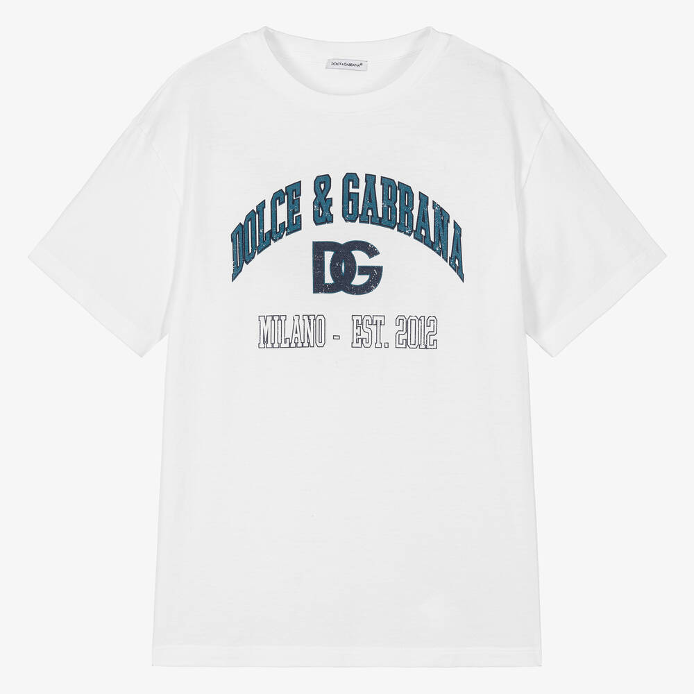 Dolce & Gabbana - Белая футболка для подростков | Childrensalon