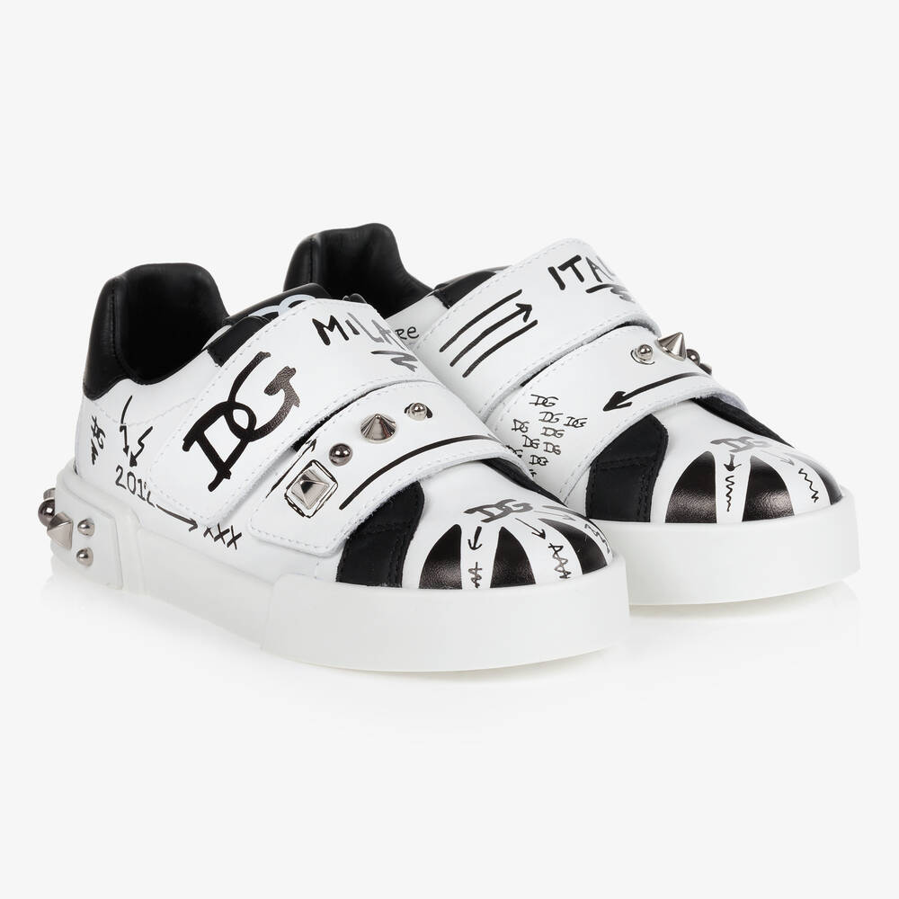 Dolce & Gabbana - Teen Boys White Logo Trainers | Childrensalon