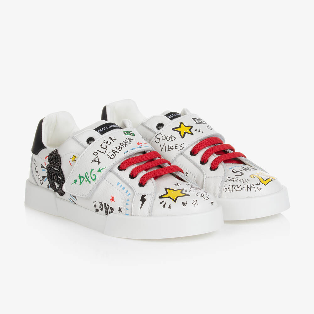 Dolce & Gabbana - Weiße Teen Portofino Sneakers | Childrensalon
