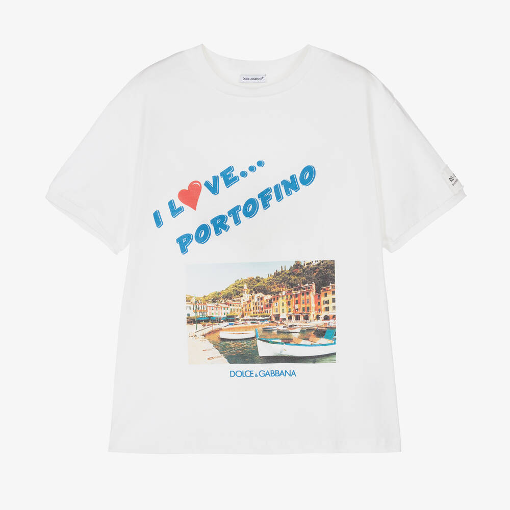 Dolce & Gabbana - Teen Boys White Re-Edition T-Shirt | Childrensalon