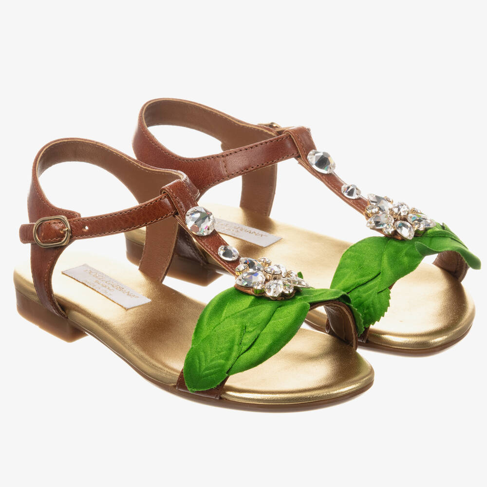Dolce & Gabbana - Teen Brown & Green Sandals | Childrensalon