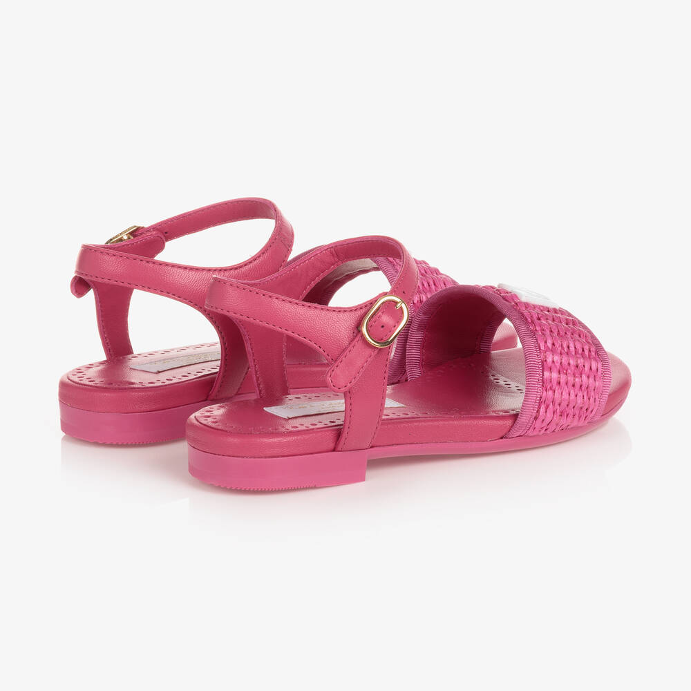 Dolce & Gabbana-Сандалии цвета фуксии с плетением | Childrensalon Outlet