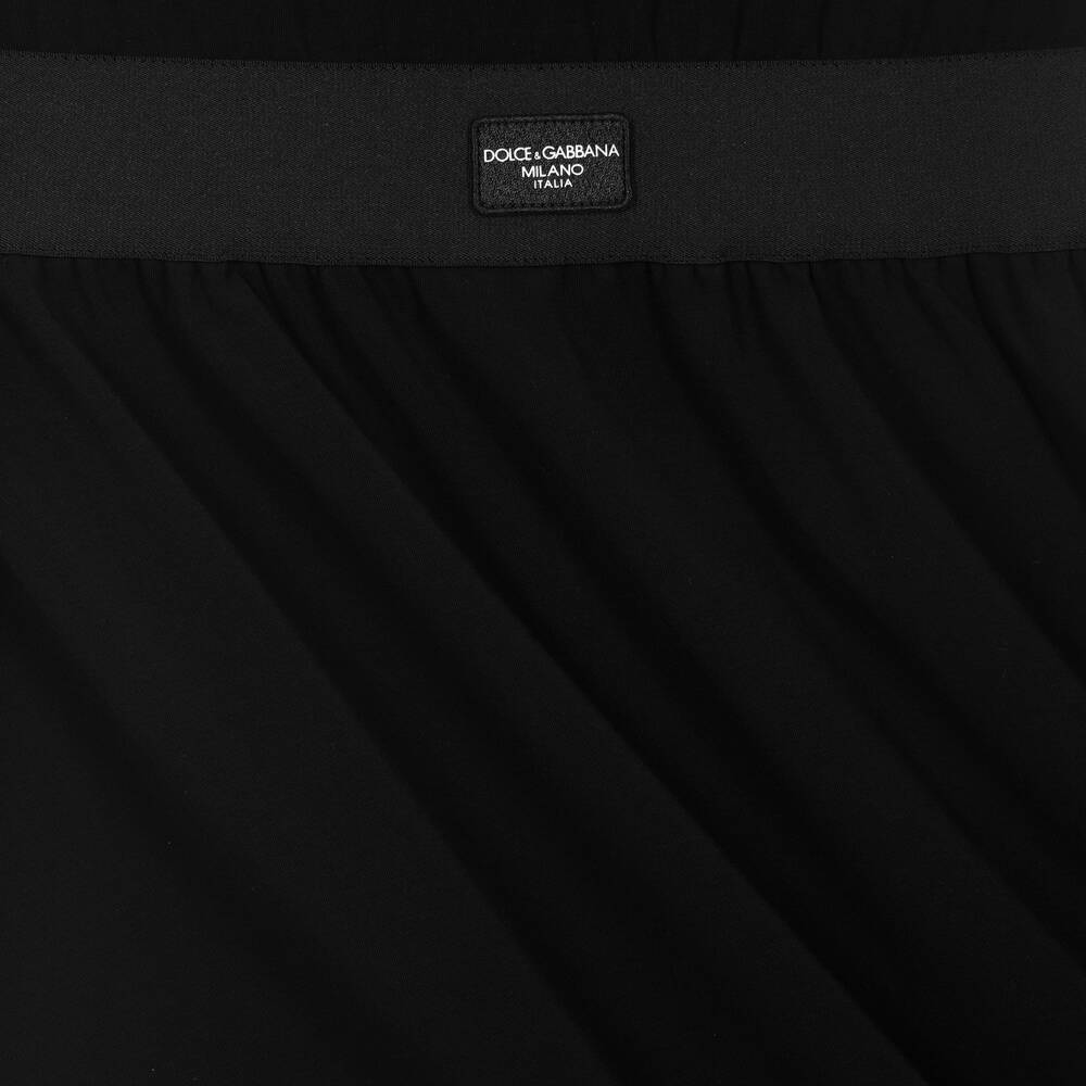 Dolce & Gabbana-Черное платье из хлопкового джерси для девочек-подростков | Childrensalon Outlet