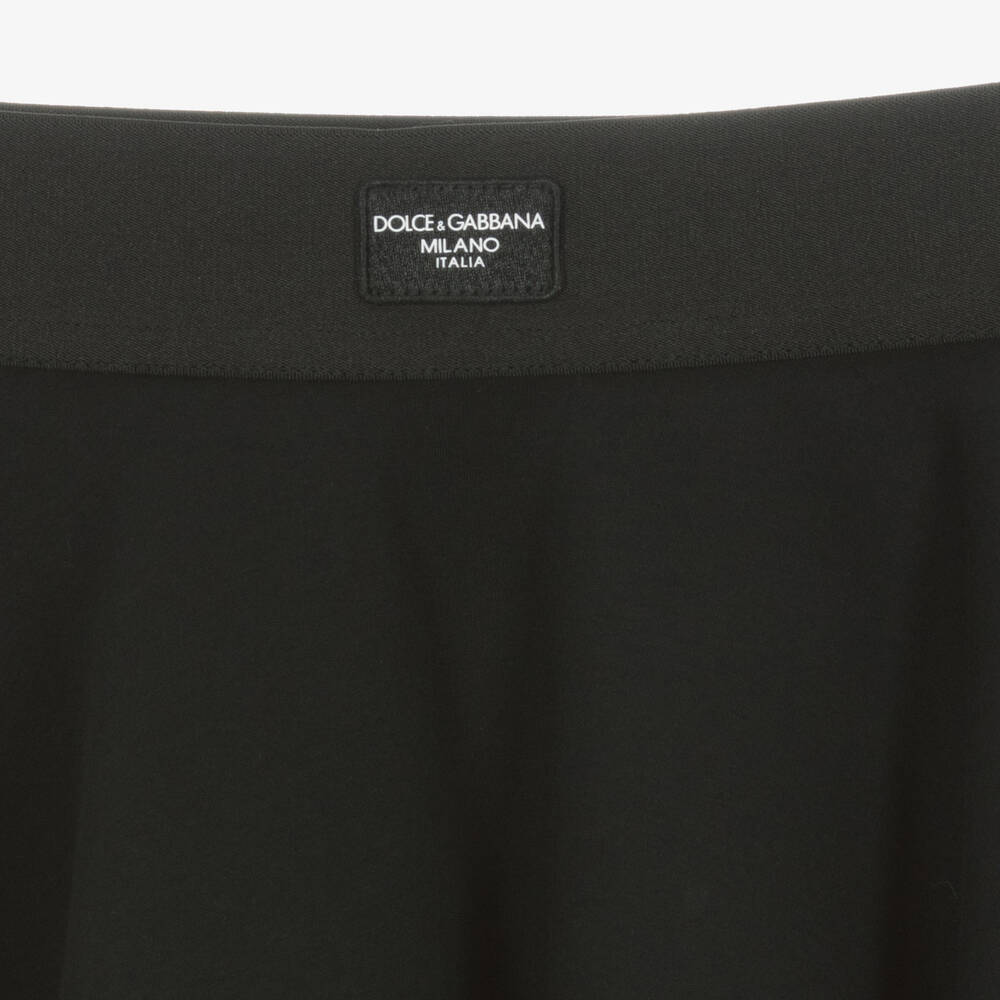 Dolce & Gabbana-Teen Girls Black Cotton Jersey Skater Skirt | Childrensalon Outlet