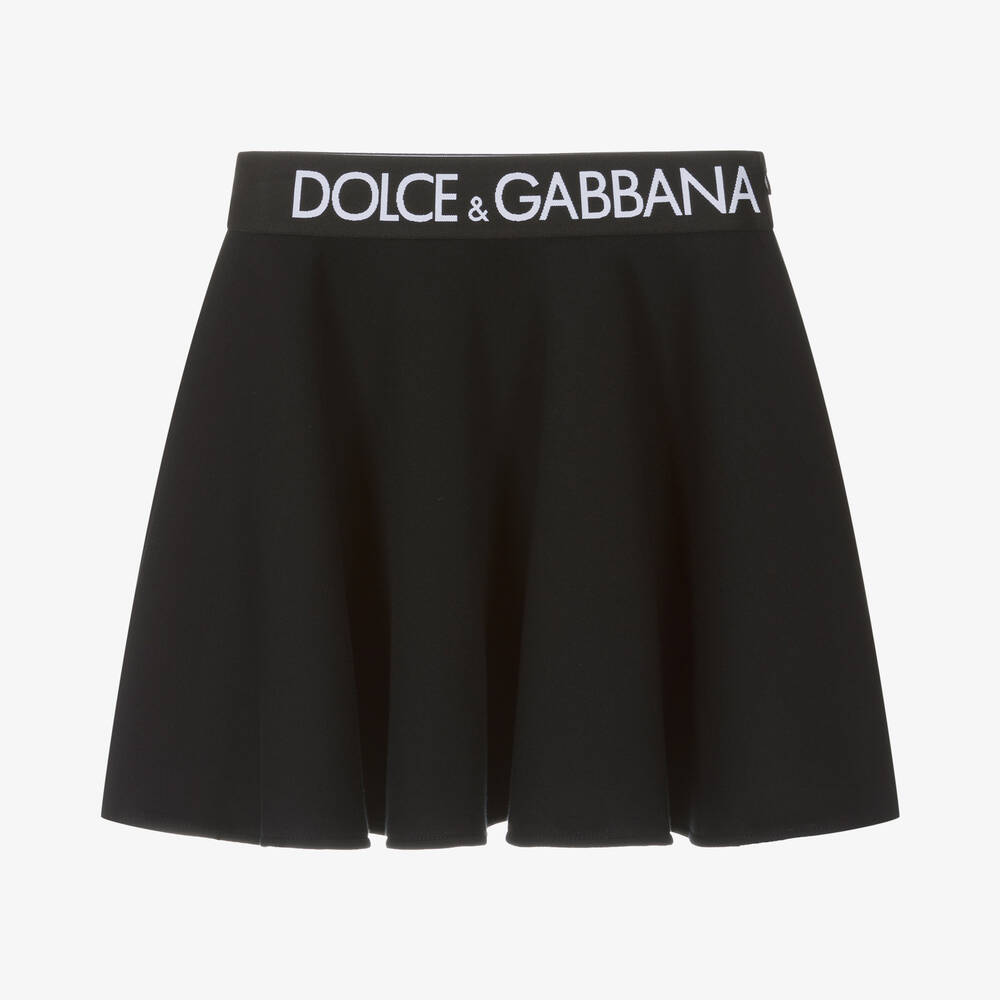 Dolce & Gabbana - تنورة قطن جيرسي لون أسود تينز بناتي | Childrensalon
