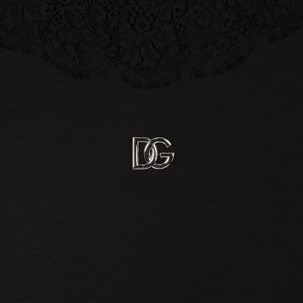 Dolce & Gabbana-Teen Girls Black Lace Dress  | Childrensalon Outlet