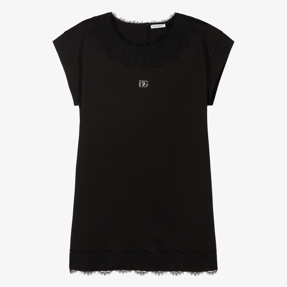Dolce & Gabbana-Teen Girls Black Lace Dress  | Childrensalon Outlet