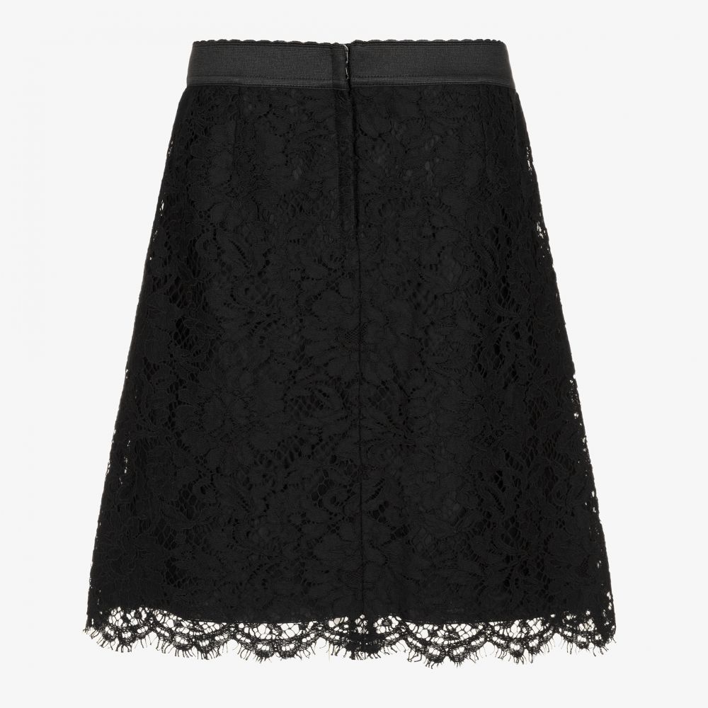 Dolce Gabbana Teen Girls Black Lace Skirt