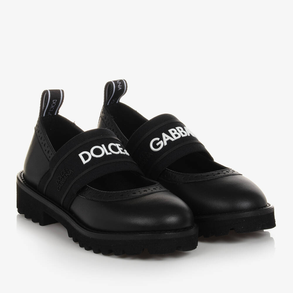 Dolce & Gabbana - Teen Girls Black Leather Shoes | Childrensalon