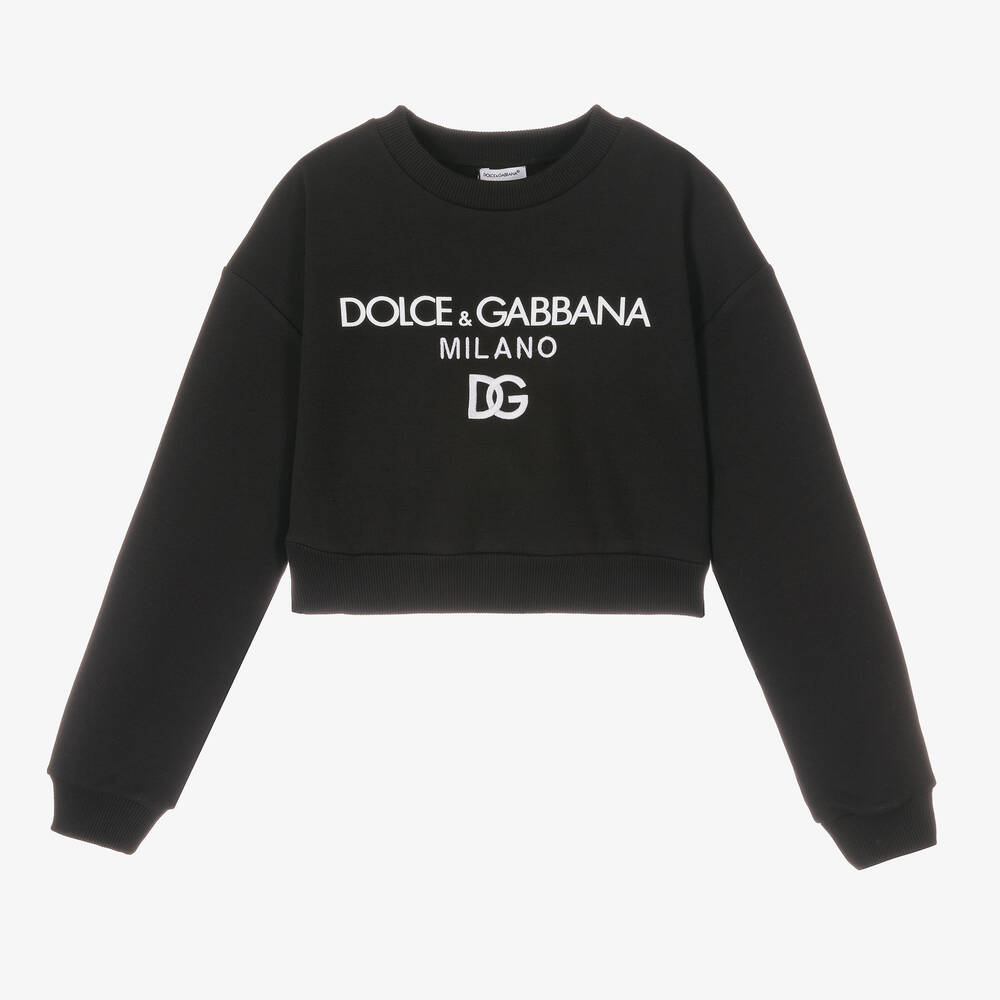 Dolce & Gabbana - Teen Girls Black Logo Sweatshirt | Childrensalon