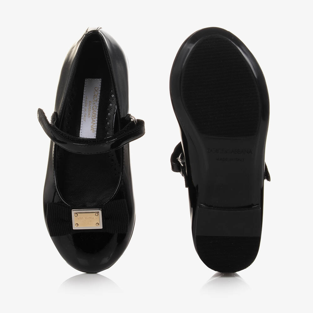 Dolce & Gabbana-Teen Girls Black Patent Leather Shoes | Childrensalon Outlet