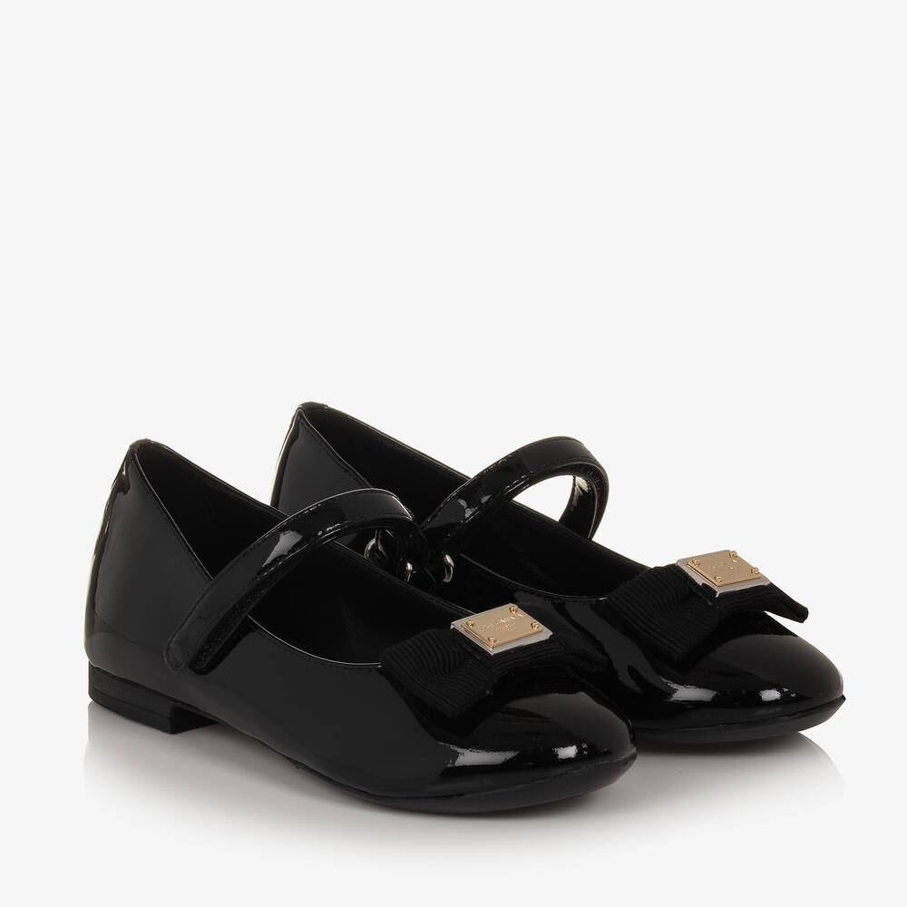 Dolce & Gabbana - Chaussures noires en cuir verni | Childrensalon