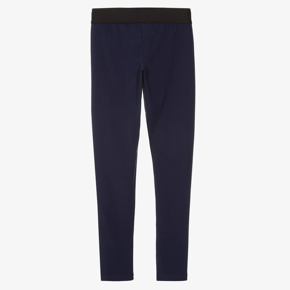 Dolce & Gabbana-Синие хлопковые легинсы с розой | Childrensalon Outlet