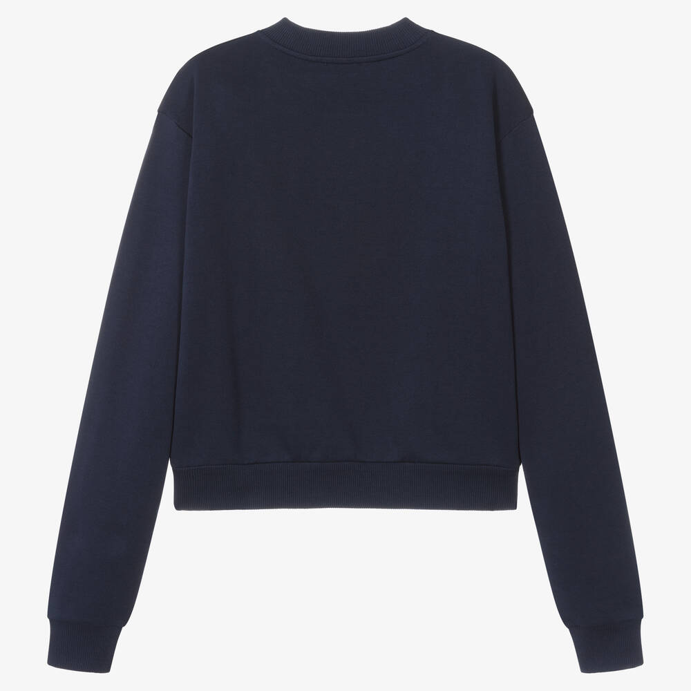 Dolce & Gabbana-Синий хлопковый свитшот с розами | Childrensalon Outlet