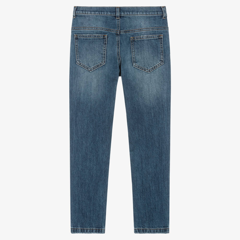 Dolce & Gabbana-Teen Girls Blue Denim Jewelled Jeans | Childrensalon Outlet