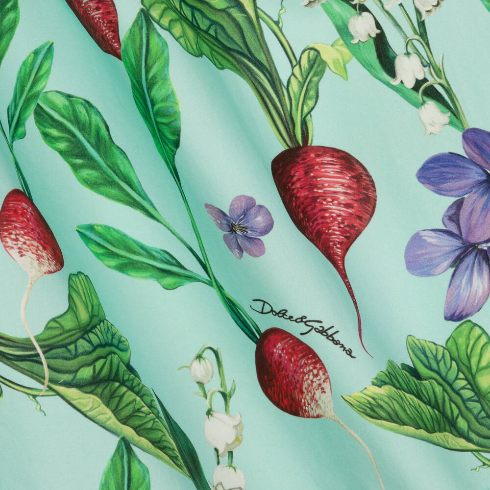 Dolce & Gabbana-Подростковое платье с синим цветочным принтом для девочек | Childrensalon Outlet