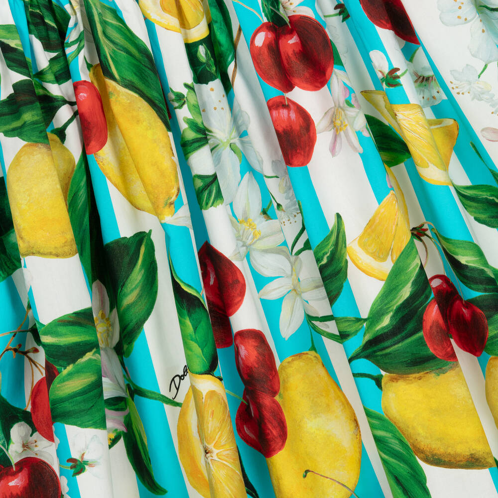 Dolce & Gabbana - Teen Girls Blue Lemon & Cherries Cotton