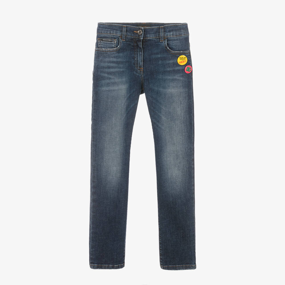 Dolce & Gabbana - Jean slim bleu en denim pour ado fille | Childrensalon