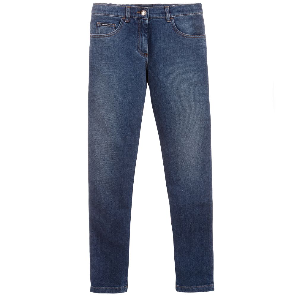 Teen Girls Blue Slim Fit Jeans